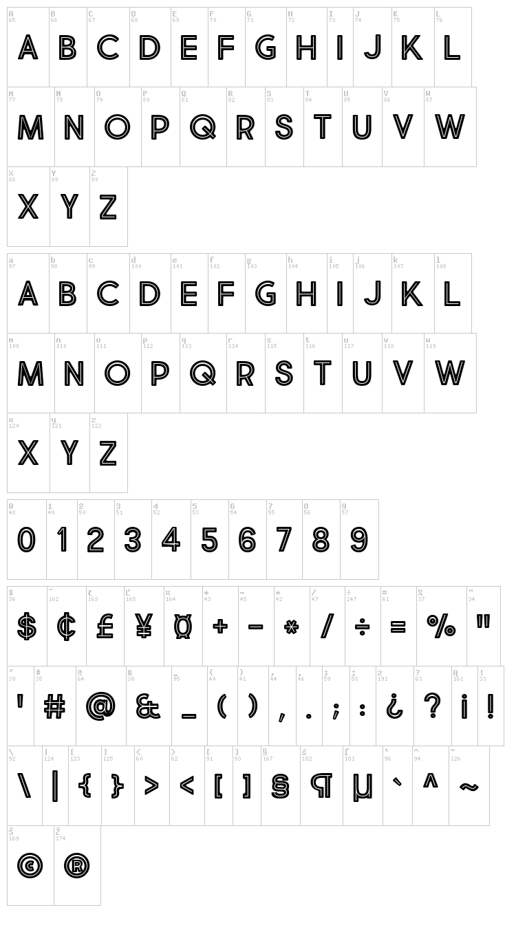 Market Fresh font map